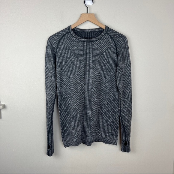 Lululemon Rest Less Pullover Long Sleeve Shirt Heathered Black Grey - Picture 2 of 4